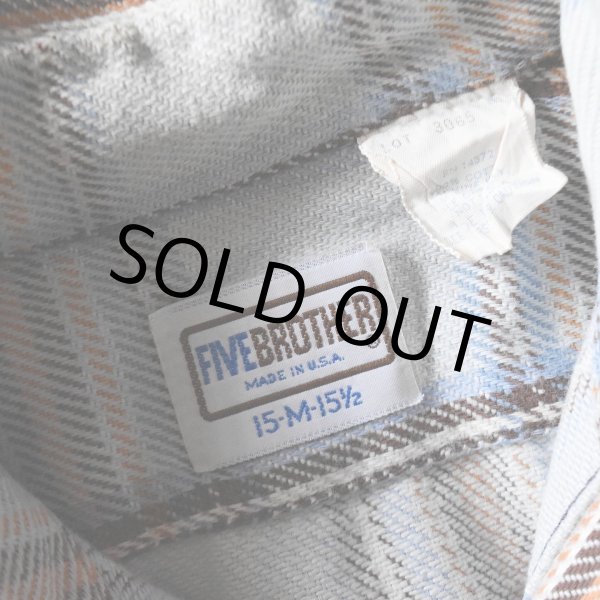 画像3: 1970s〜 FIVEBROTHER ヘビーネルシャツ　 "MADE IN USA"　 表記M  (3)