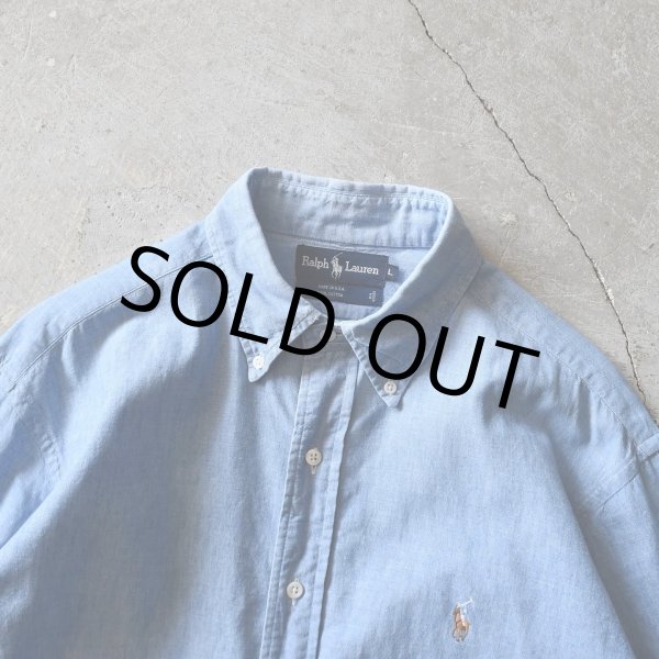 画像4: 1990s Ralph Lauren シャンブレーシャツ　 "MADE IN USA"　 表記L  (4)