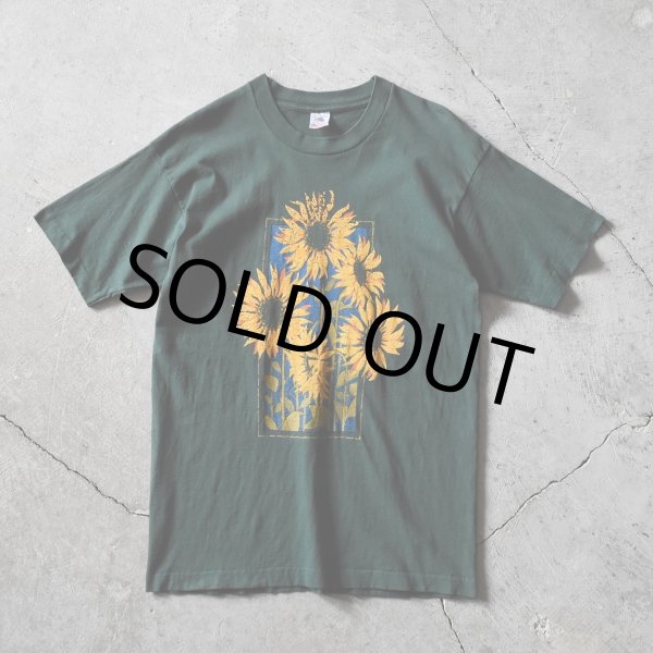 画像1: 1990s ひまわり アートTシャツ　 "MADE IN USA"　 表記L  (1)
