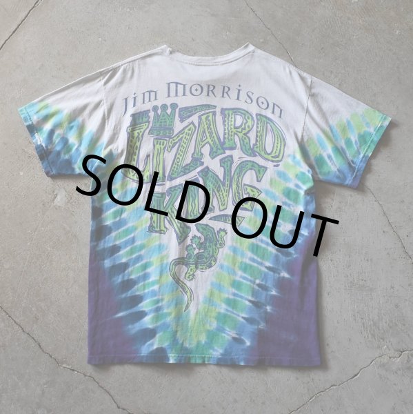 画像2: 2000s THE Doors  JIM MORISON タイダイTシャツ　 "LIQUID BLUE /MADE IN MEXICO"　 表記L  (2)