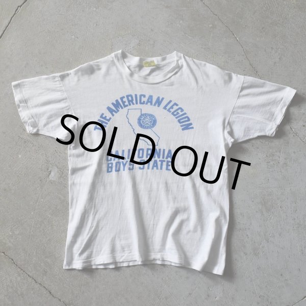 画像1: 1950s AMERICAN LEGION 染込みプリントTシャツ　 "MADE IN USA"　 表記L  (1)