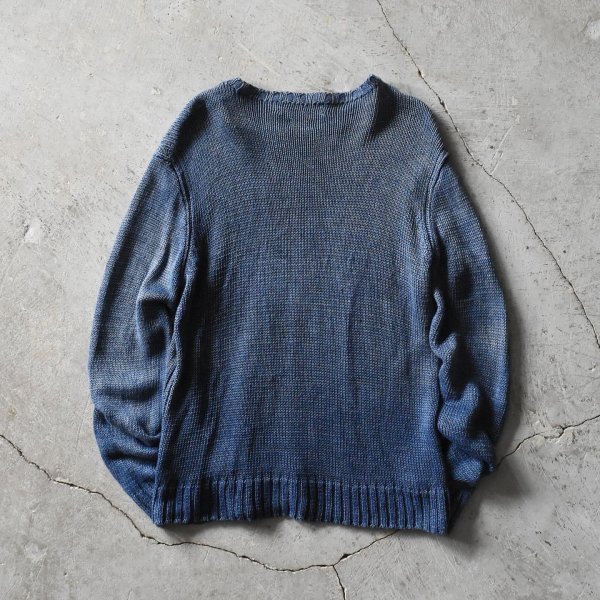 画像2: 1990s Polo by Ralph Lauren インディゴリネンニット　 表記L  (2)