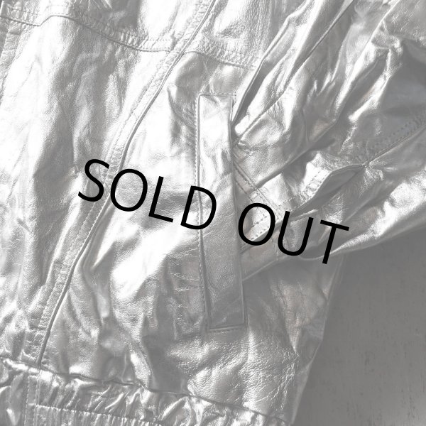 画像11: 1980-90s 銀のレザージャンパー　 表記L  (11)