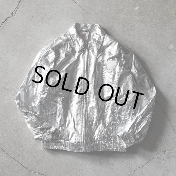 画像1: 1980-90s 銀のレザージャンパー　 表記L  (1)