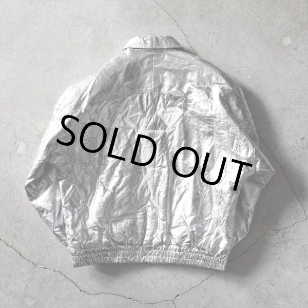 画像2: 1980-90s 銀のレザージャンパー　 表記L  (2)