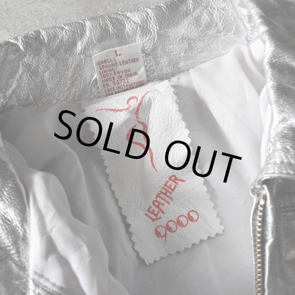 画像4: 1980-90s 銀のレザージャンパー　 表記L  (4)