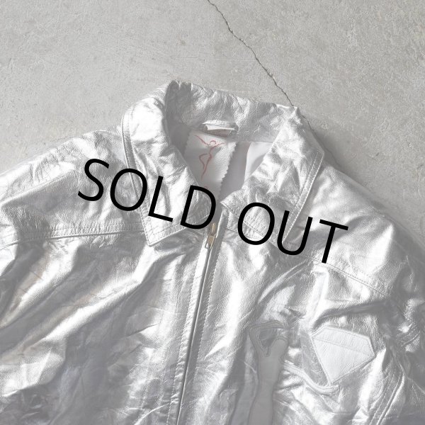 画像6: 1980-90s 銀のレザージャンパー　 表記L  (6)