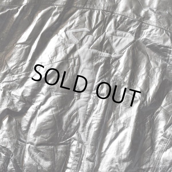 画像12: 1980-90s 銀のレザージャンパー　 表記L  (12)