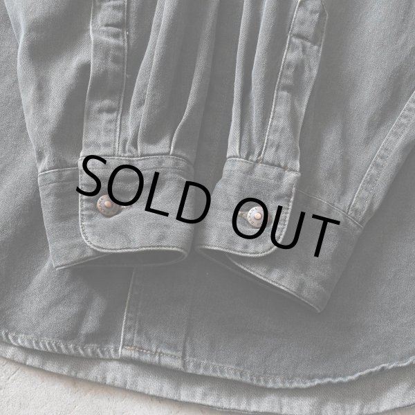 画像8: 1990s BANDANA REPUBLIC 襟レザーコットンシャツ　 表記M  (8)