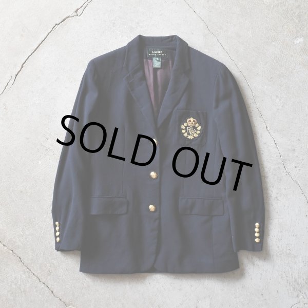 画像1: LAUREN RALPH LAUREN 紺ブレザー　 "MADE IN USA"　 表記8  (1)