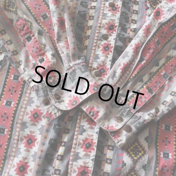 画像7: 1990s WOOLRICH ネイティブ柄BDシャツ　 表記L  (7)