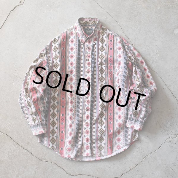 画像1: 1990s WOOLRICH ネイティブ柄BDシャツ　 表記L  (1)