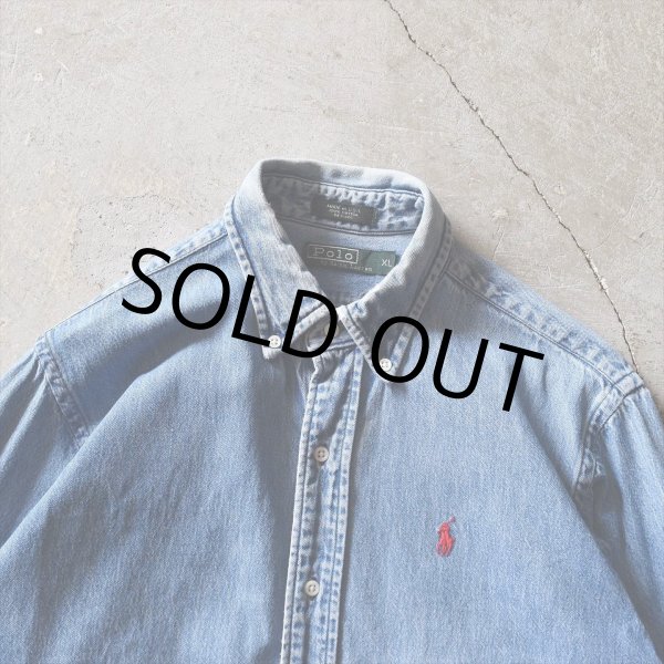 画像4: 1980s Polo by Ralph Lauren デニムシャツ　 "MADE IN USA"　 表記boysXL  (4)