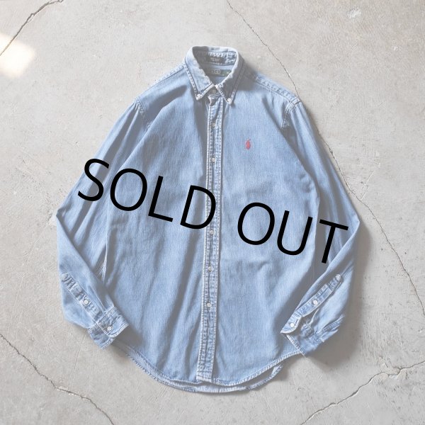 画像1: 1980s Polo by Ralph Lauren デニムシャツ　 "MADE IN USA"　 表記boysXL  (1)
