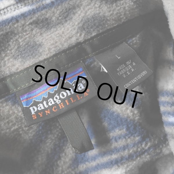 画像2: 1990s Patagonia サルティーヨ柄シンチラフリーススナップT　 "MADE IN USA"　 表記L  (2)