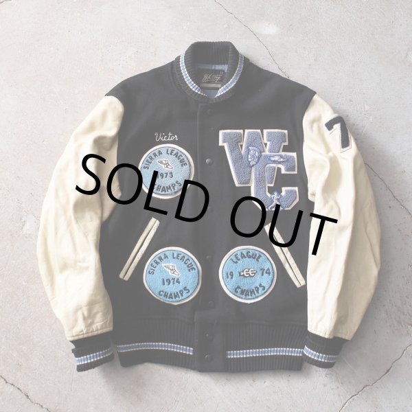 画像1: 1970s WHITING 袖レザースタジャン　 "MADE IN USA"　 表記42  (1)