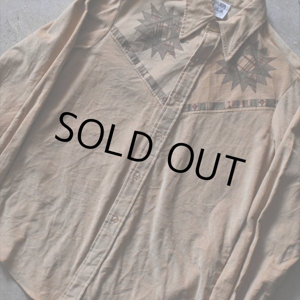 画像5: 1970s KENNINGTON プリントコーデュロイシャツ　 表記L  (5)