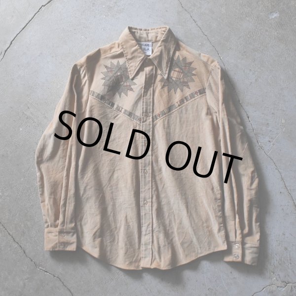 画像1: 1970s KENNINGTON プリントコーデュロイシャツ　 表記L  (1)