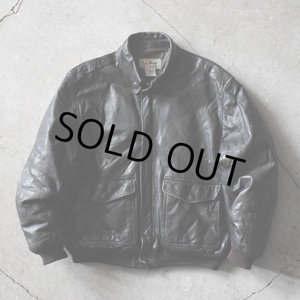 画像1: 1990s L.L.Bean A-2 TYPE レザージャケット　 "MADE IN USA"　 表記L  (1)