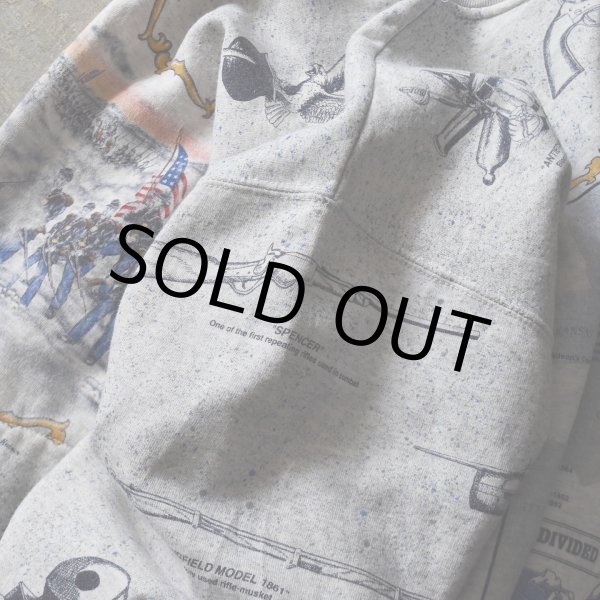 画像11: 1990s ART UNLIMITED アメリカ南北戦争 総柄スウェット　 実寸L  (11)