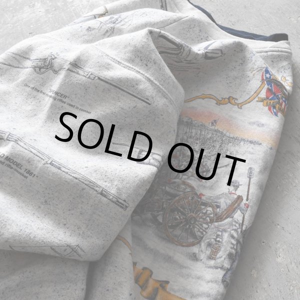 画像13: 1990s ART UNLIMITED アメリカ南北戦争 総柄スウェット　 実寸L  (13)