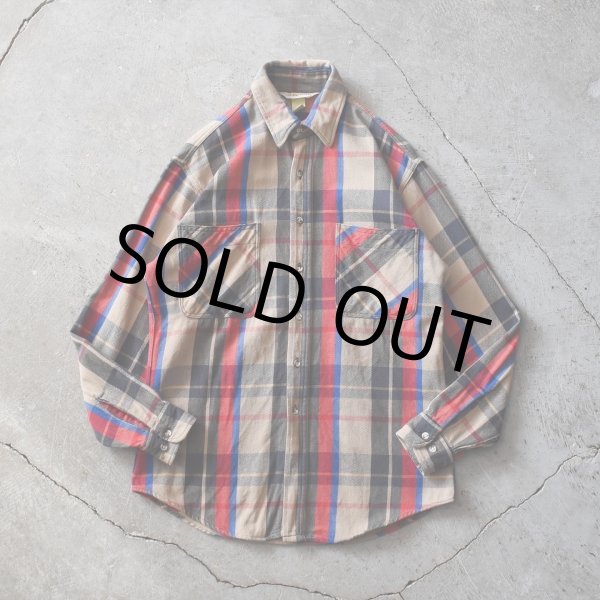 画像1: 1990s ST JOHN'S BAY ヘビーネルシャツ　 "MADE IN USA"　 表記M-TALL  (1)