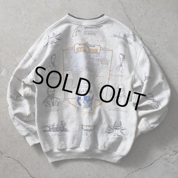 画像2: 1990s ART UNLIMITED アメリカ南北戦争 総柄スウェット　 実寸L  (2)