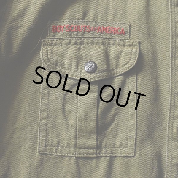 画像6: 1940s BSA BOY SCOUTS マチ付きシャツ　 "チェンジボタン"　 実寸ML  (6)