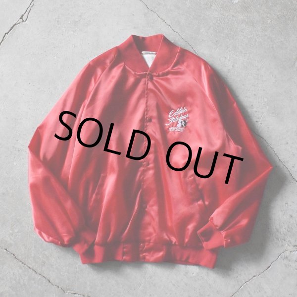 画像2: 1990s Eddie's Fabulous 50's ナイロンサテンジャケット　 "MADE IN USA"　 表記2XL  (2)