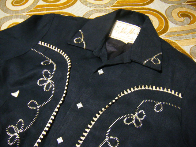 1950s【MacMurray(マクマリー)】レーヨンギャバジン刺繍ウエスタンジャケット