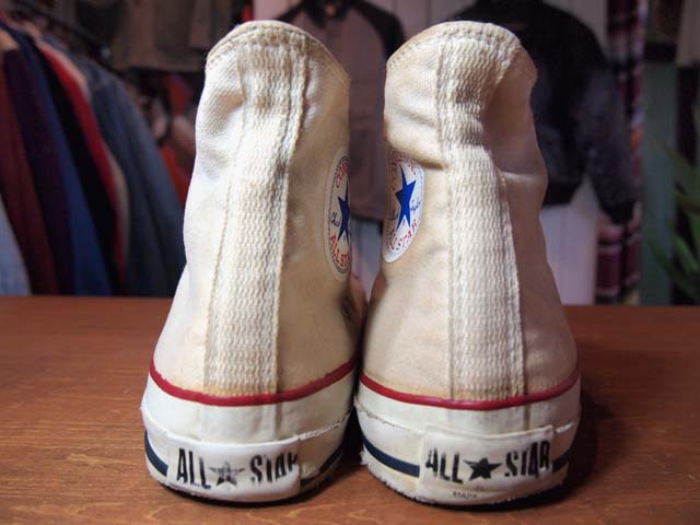 temor Moderador Sangriento 1980s【CONVERSE ALLSTAR】あて布生成りHi 8 1/2 - 古着屋HamburgCafe