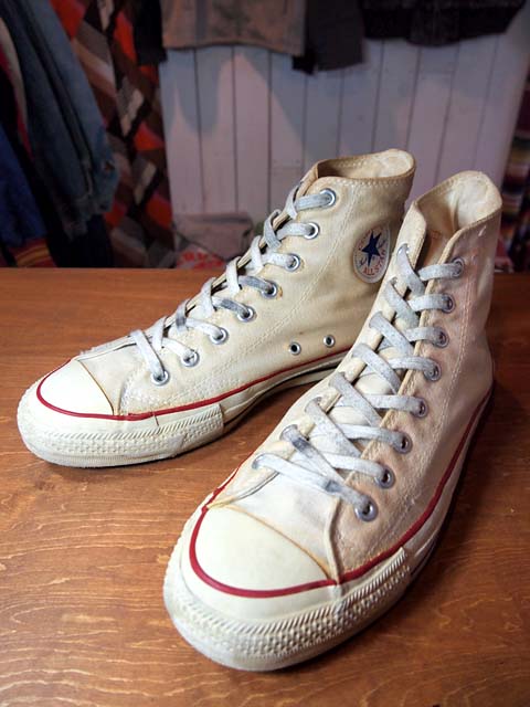 Propuesta alternativa Calamidad Kenia 1980s【CONVERSE ALLSTAR】あて布生成りHi 8 1/2 - 古着屋HamburgCafe