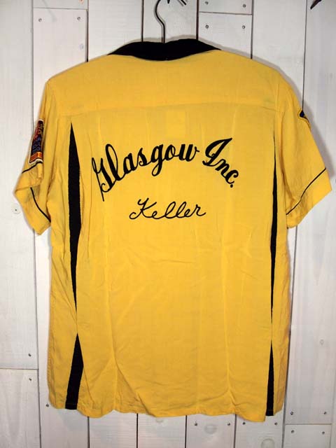 ボーリングシャツ ヴィンテージ 60's70's バックパネル 刺繍 黄色