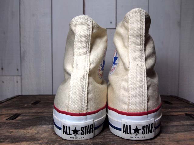 銀箱デッドストック!!1980s【CONVERSE ALLSTAR】生成りHi 9 1/2 - 古着