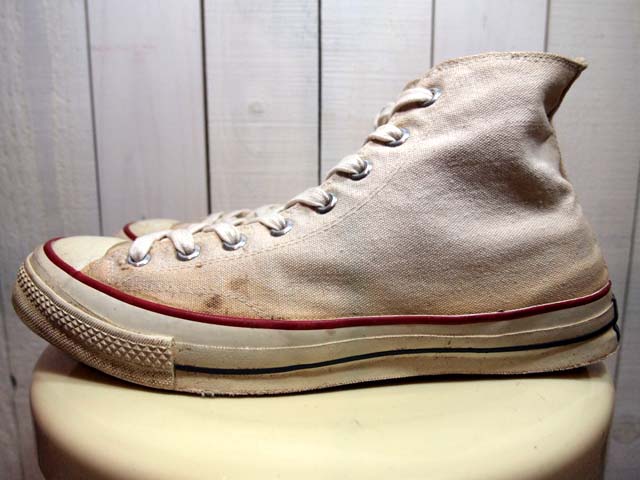 1960s三ツ星【CONVERSE】チャックテイラー生成りHi Rマーク無し Size10