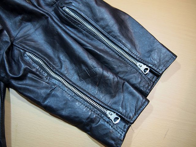 1970s【R.Sherman】レザーシングルライダースジャケット - 古着屋 