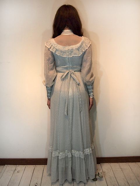 60s GUNNE SAX ガンネサックス　チロリアン刺繍　マキシ丈ワンピース