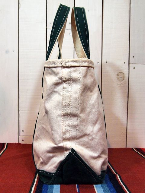 1990s【L.L.Bean】BOAT AND TOTE BAG〝ZIP TOP〟オフホワイト×グリーン