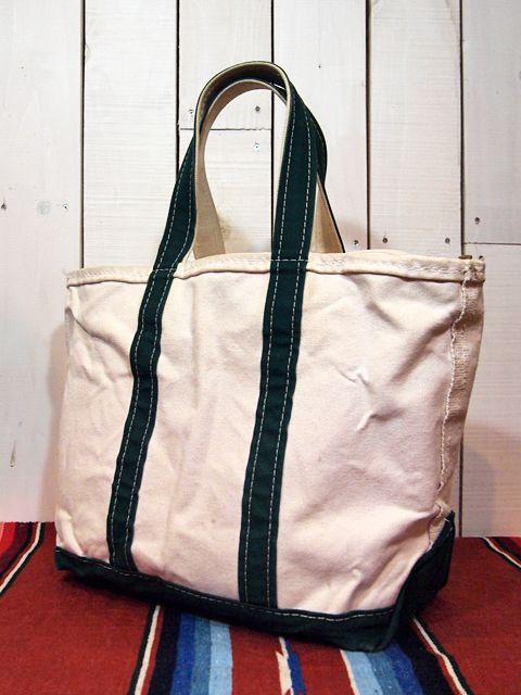 sL.L.BeanBOAT AND TOTE BAG〝ZIP TOP〟オフホワイト×グリーン