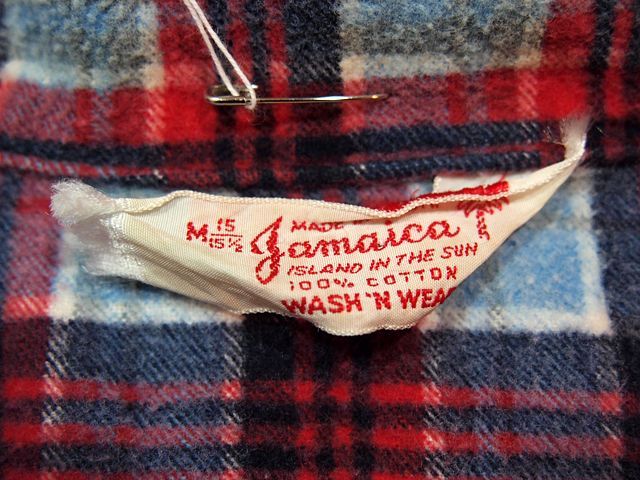 1960sプリントネルBOXシャツ - 古着屋HamburgCafe