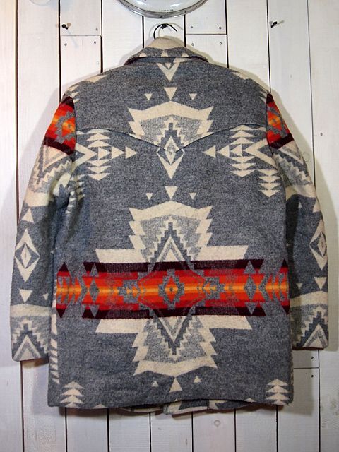 1970s【PENDLETON】チーフジョセフ柄ウールブランケットコート