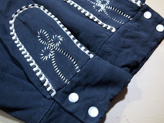1970s【HbarC】レーヨンギャバジン刺繍ウエスタンジャケット