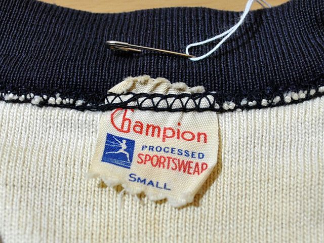 1950s【Champion】ランタグ黒×紺ツートンスウェット