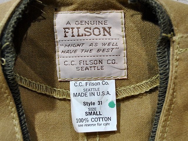 FILSON フィルソン オイルド コットン ハンティング フィッシング ベスト ブラウン系 サイズ表記無