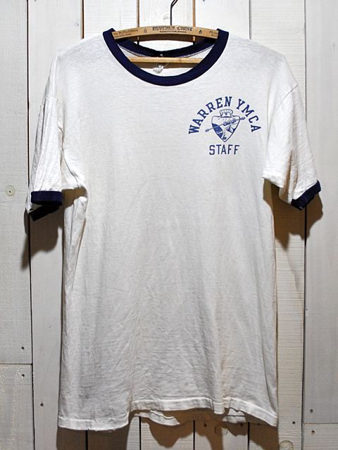 1960s【Champion】YMCA染込みリンガーTシャツ プロダクツタグ - 古着屋 
