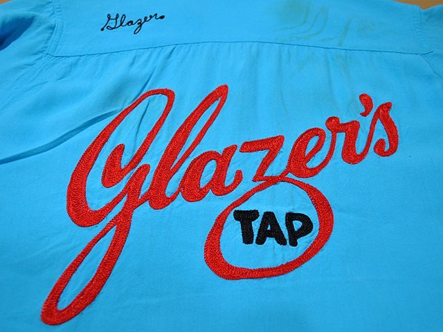 70s ビンテージ ■ チェーンステッチ 刺繍 半袖 ボーリング ポロシャツ (
