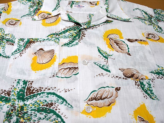 1950s【SPORTOP】総柄BOXシャツ - 古着屋HamburgCafe