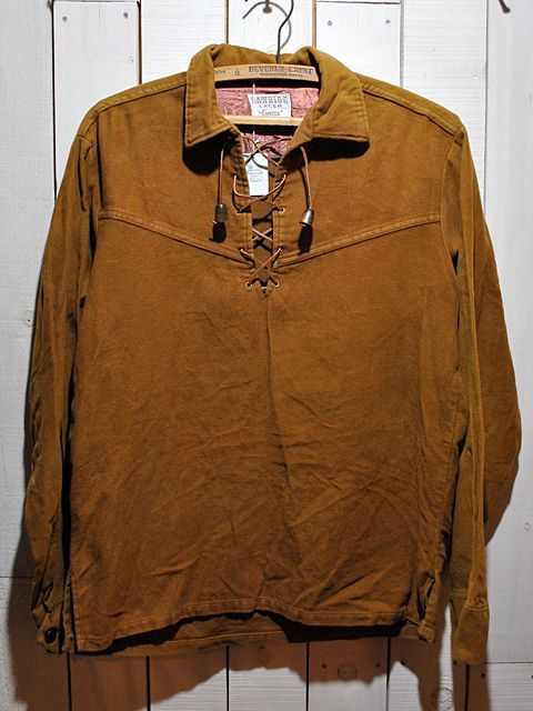 60s 70s US レースアップシャツ バンヒューゼン vintage