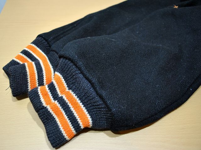 1960s〜黒メルトンロングスタジャン - 古着屋HamburgCafe