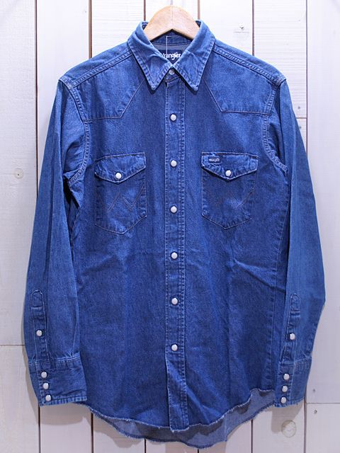 1980s【Wrangler】デニムウエスタンシャツ - 古着屋HamburgCafe
